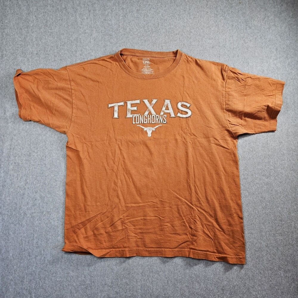 Texas Longhorns Red Oak Men’s XL T-Shirt Short Sleeve Orange Faded Worn